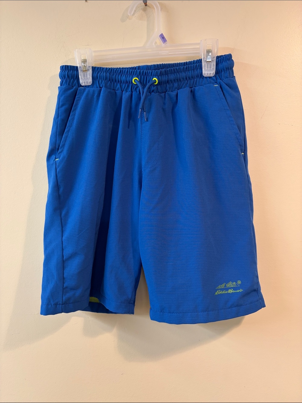 Eddie Bauer Royal Blue swim trunks with Neon Lime Accents